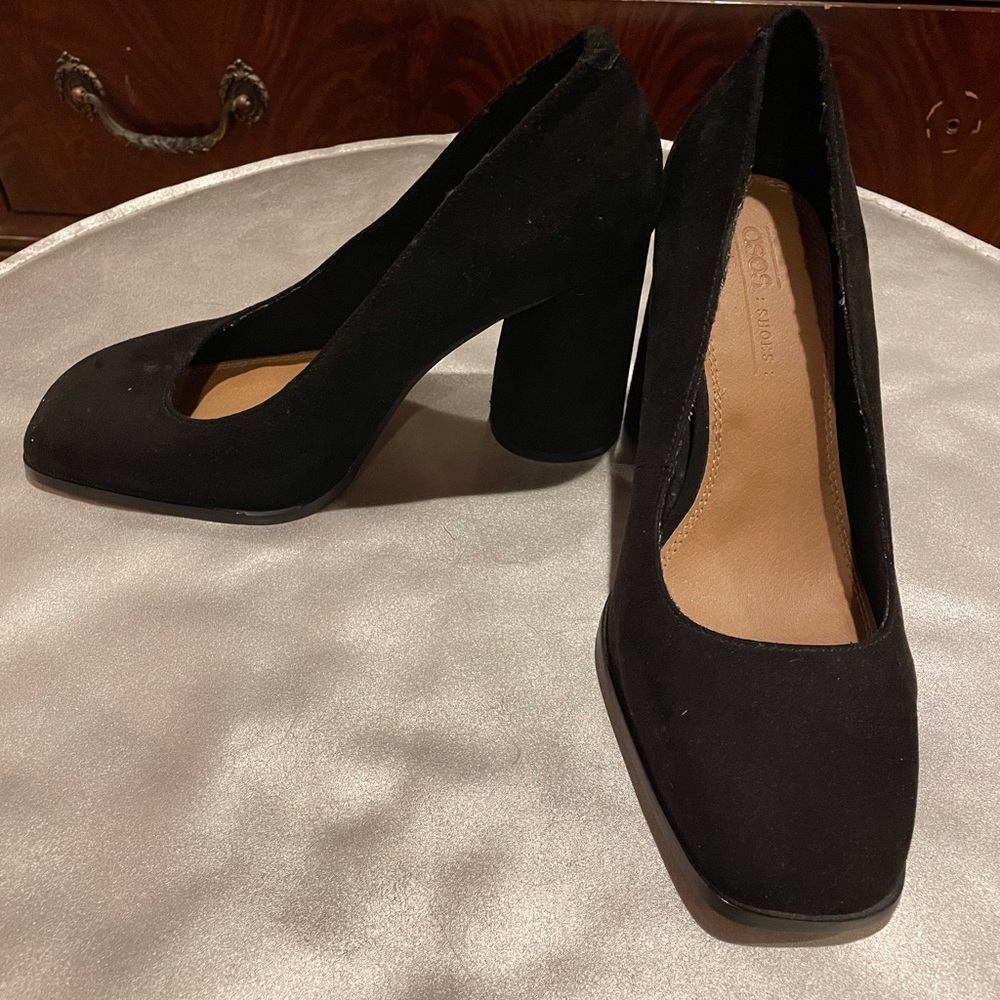 ASOS Black Suede 3.9 inch Heels